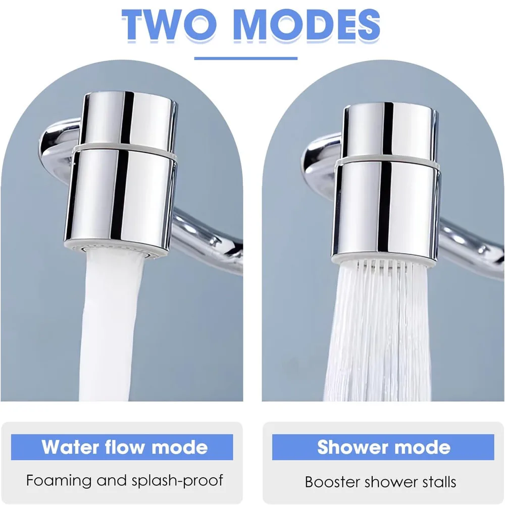 U Shape Universal Faucet Washbasin Faucet Extension Adapter Aerator Splash Proof Rotating Water Saving Stainless Steel Faucet