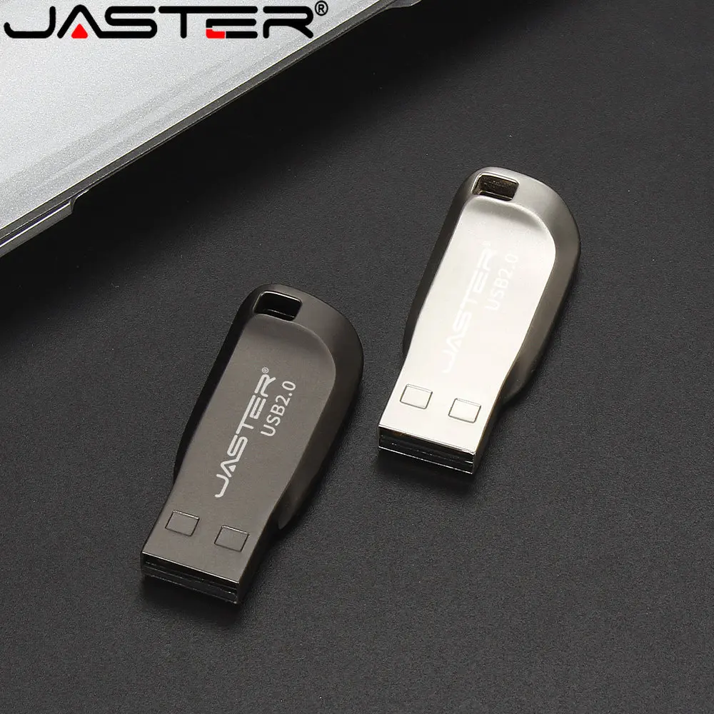 

JASTER Metal mini USB 2.0 Free LOGO Key chain Flash drive 4GB 16GB 32GB 64GB 100% Re Pendrive USB stick Memory stick gift