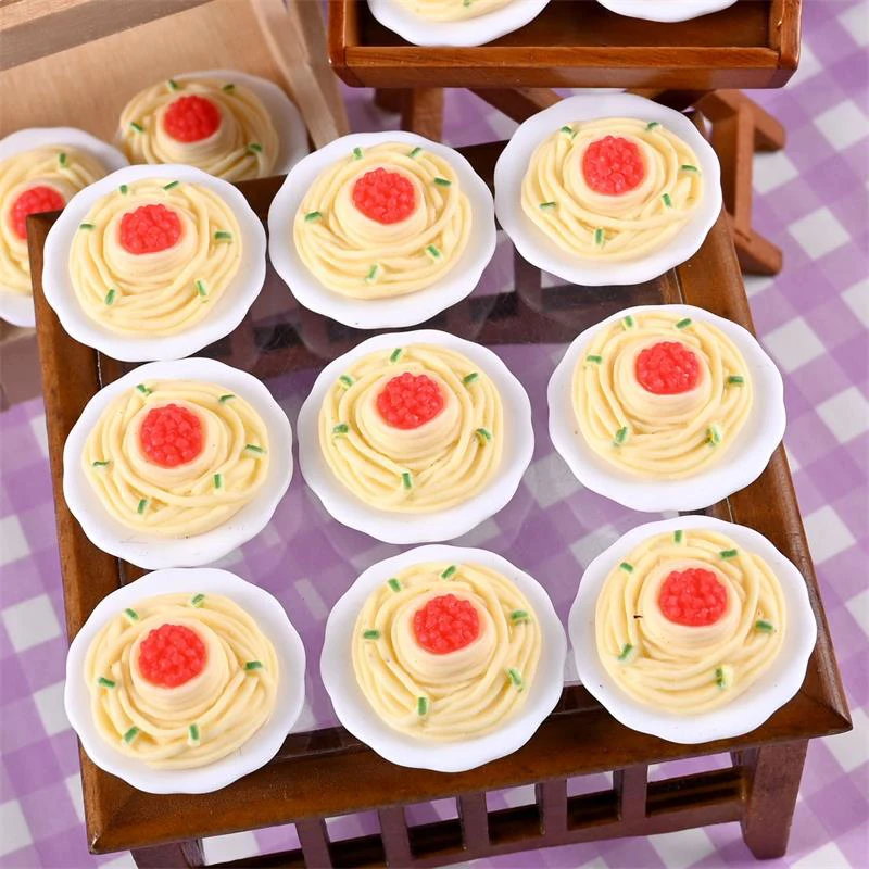 Ornamentos criativos de macarrão em miniatura - Saco de 10 unidades - Conjunto de brinquedos para casa de bonecas - Decoração de micro paisagens