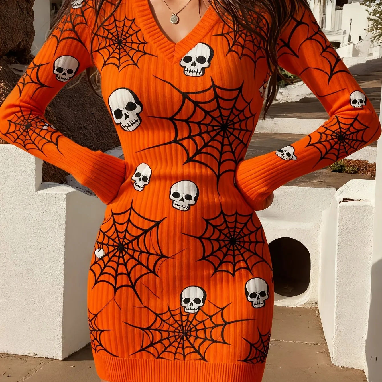 

Autumn Winter Sweater dress hallowen Fashion sweaters dress Trendy y2k Soft Streetwear Loose Clothes vestido femininos