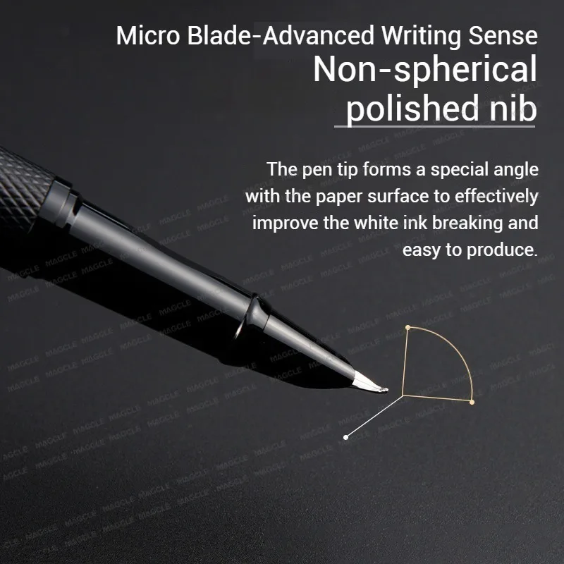 Black Metal Fountain Pen 0.28~1mm Extra Fine Straight Tip/Bent Tip Excellent Writing Smooth  School OfficeStationery Supplies