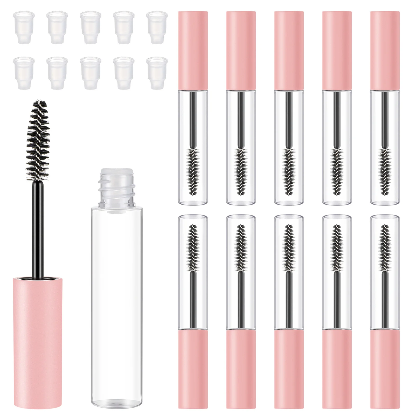 

10Pcs 10Ml Empty Tube Transparent Mascara Bottle for DIY Eyelash Cream Container Reusable Makeup Tools Portable Use