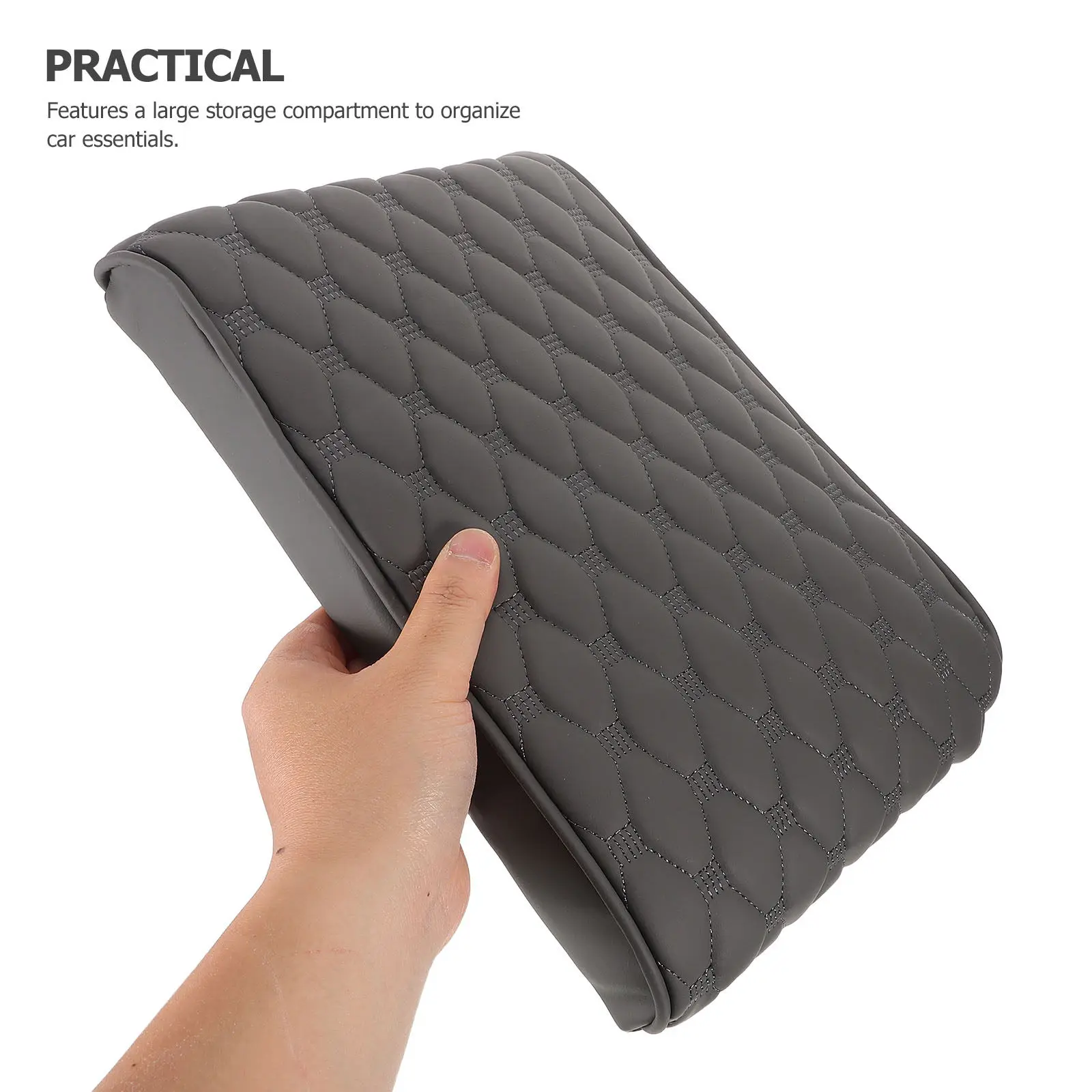 Car Armrest Heightening Pad Memory Foam Elevated Support Cushion with Large Storage Compartment for Center Console Suv Truck