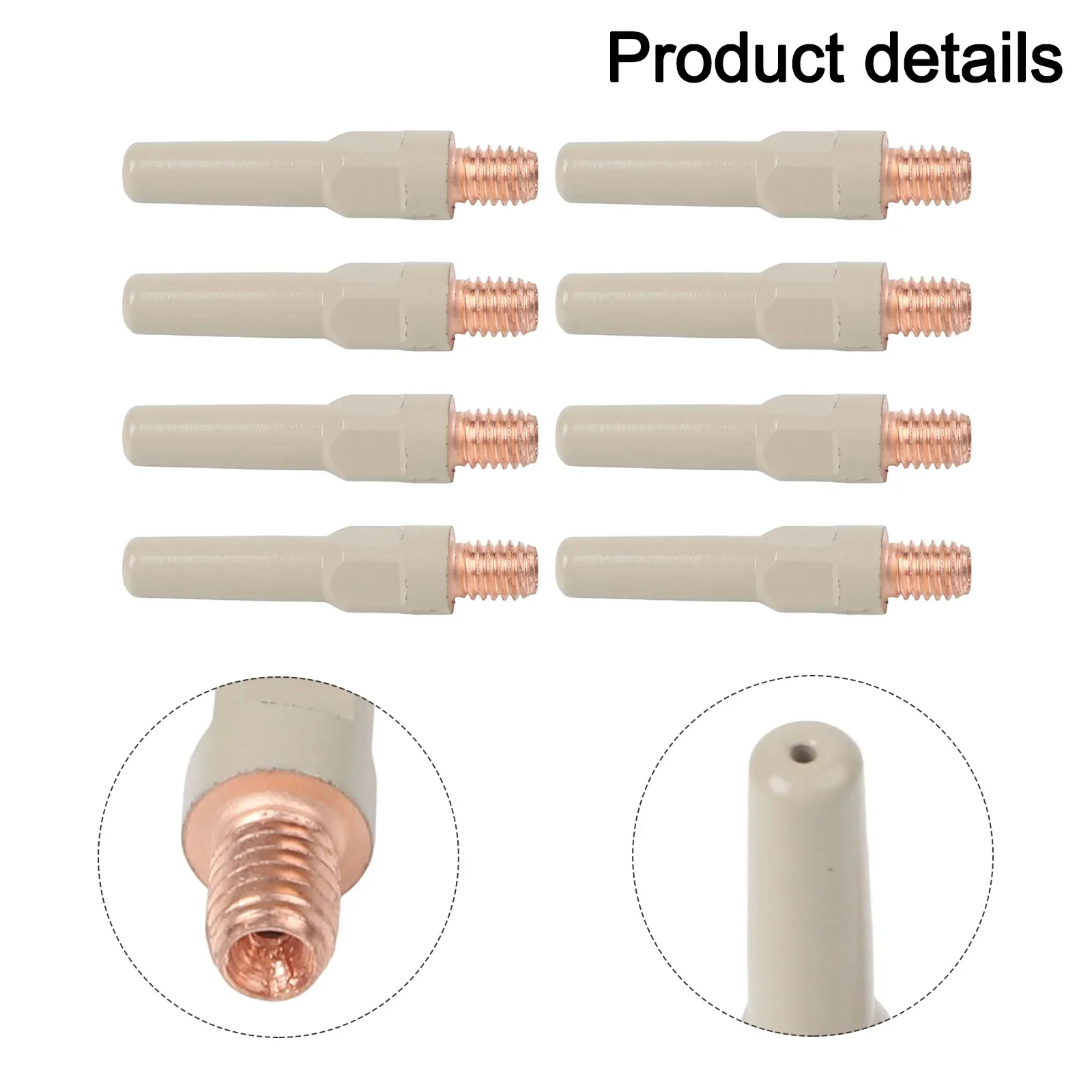 

8 шт. сопел для сварки с антипригарным покрытием, аксессуары для сварочной горелки 15AK, 40*1.2 мм, сопла для сварки, запчасти для сварочного оборудования