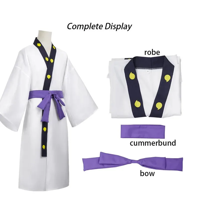 Anime Orochimaru Cosplay Costume japonais blanc manches longues Kimono peignoir Robe ceinture perruque adulte homme femme Halloween Costume 5ftu ^