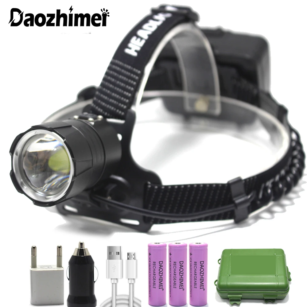 

powerful LED Headlight XHP70.2 USB Zoomable Headlamp Lamp Waterproof Torch 3-Modes camping Head lamp use 3*18650 battery