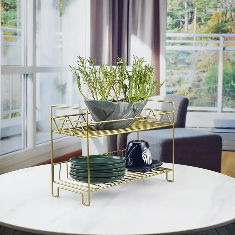 

Organize shelves ins dormitory artifacts light luxury frame Nordic wrought iron