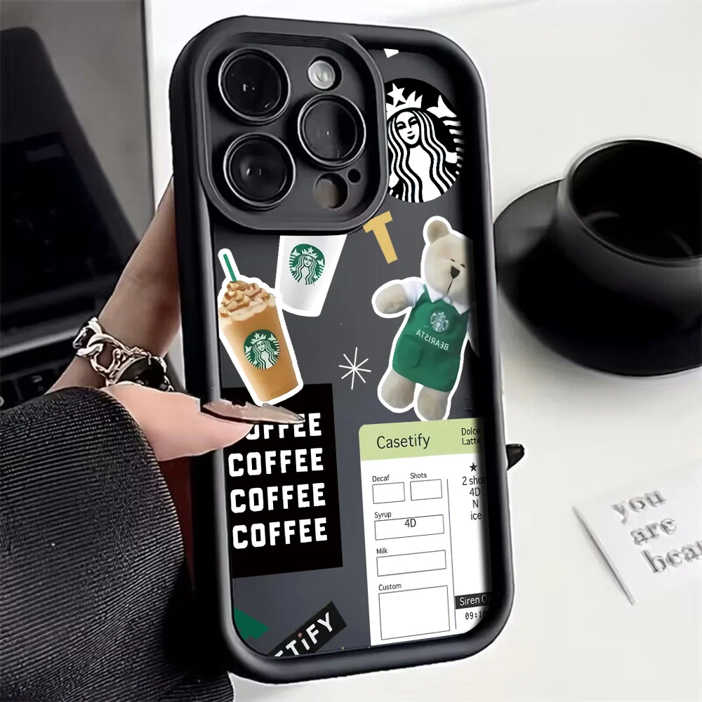 1-Fashion Hot S-S-Starbucks-Phone Case for iPhone 16 15 14 13 12 11 Pro Max Mini XR XS 7 8 Plus Soft TPU Back Cover