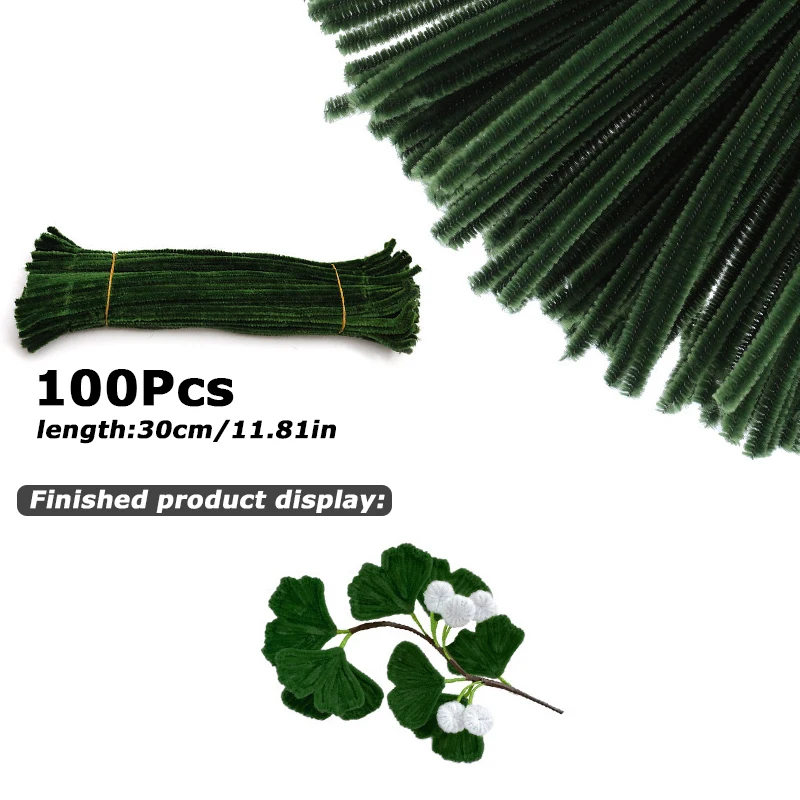 100 Stücke 30 cm Farben Chenille Stem Twisted Rod Eisendraht DIY Handwerk Wolle Wurzel Flauschigen Bar Verdrehen Dekor Rohr reiniger Plüsch