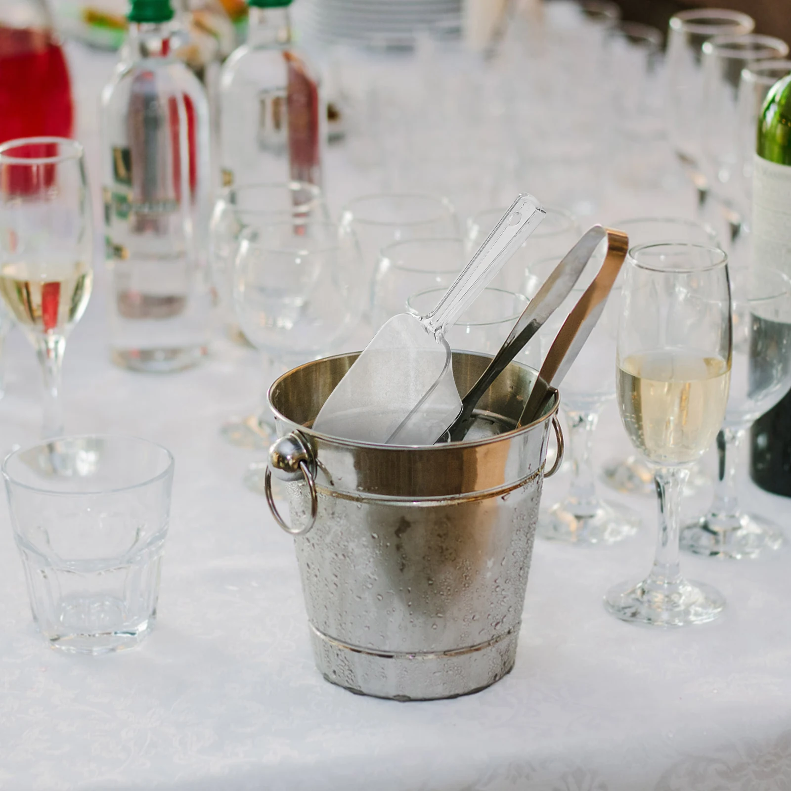 

5pcs Clear Plastic Scoop For Measuring Cup Ice Cream Protein Powder Candy Dessert Buffet Wedding Party Use Ice Shovel