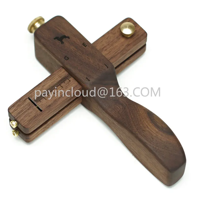 DIY Leather Craft Leather Belt Cutter Adjustable Strip Manual Cutting Tool Walnut Material Professional