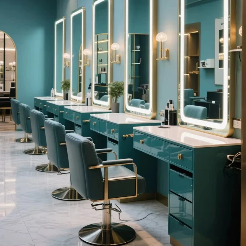 

hair salon furniture set luxury hair salon station with mirror and storage