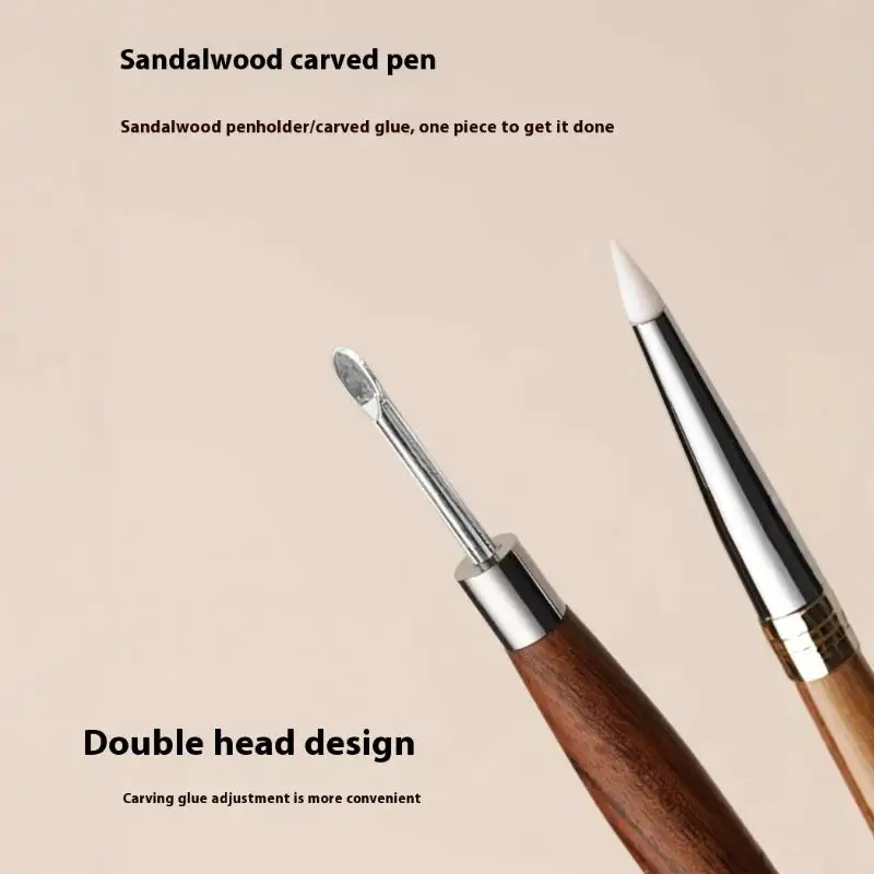 Double-Headed Wooden Nail Art Brush – Multifunctional Tool for Carving, Flower Painting & Color Mixing (DIY Manicure)