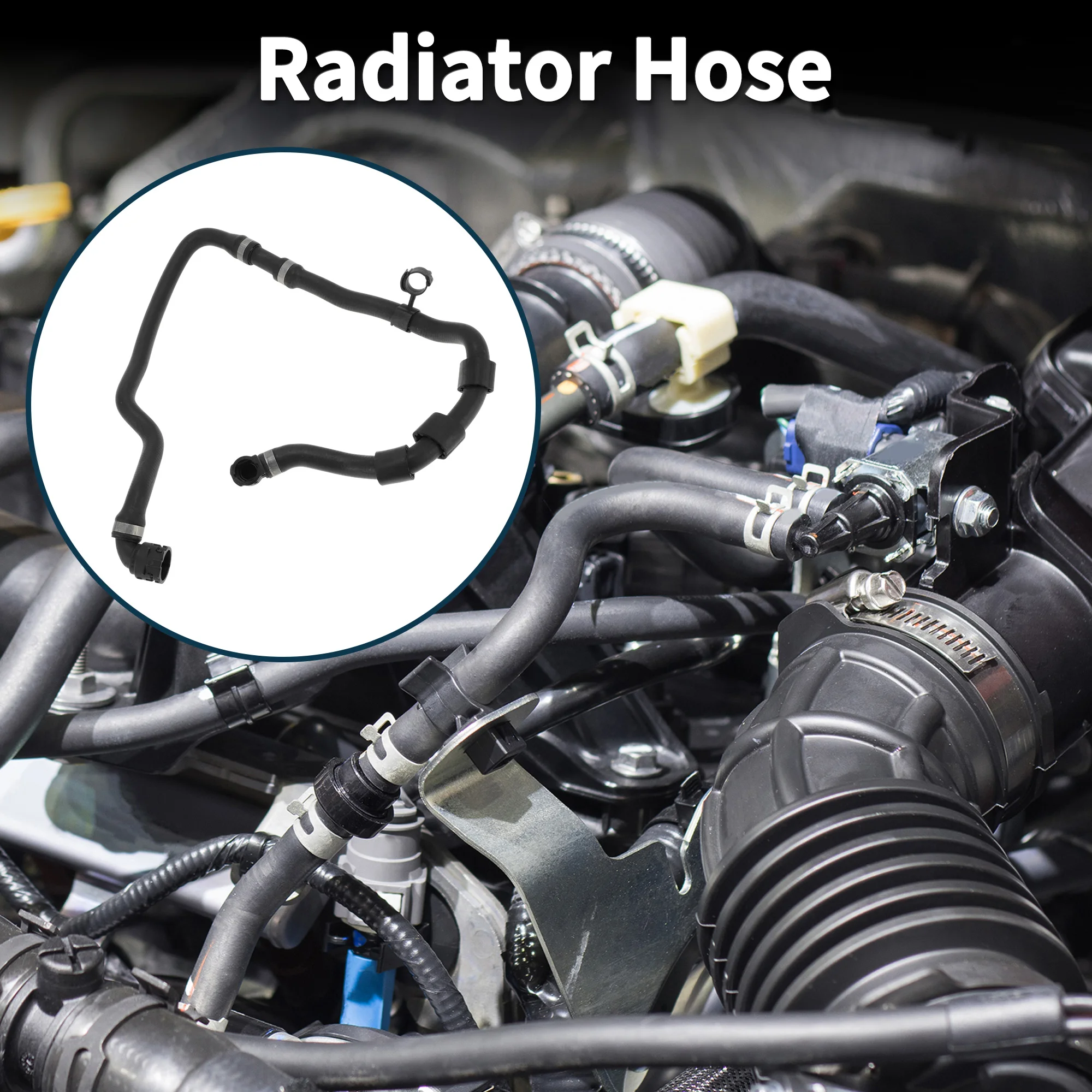 UXCELL المبرد خرطوم سخان خرطوم المبرد المخرج خرطوم الأنابيب لسيارات BMW 2 سلسلة 2015 No.17128601930 المطاط المبرد الأنابيب الأسود 1 قطعة