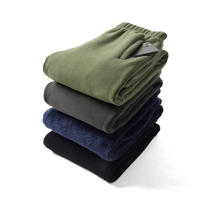 

Vintage Thick Winter Casual Fleece Pants Men Wide leg Baggy Warm Sweatpants Male Drawing Jogger Pants Falls Trousers