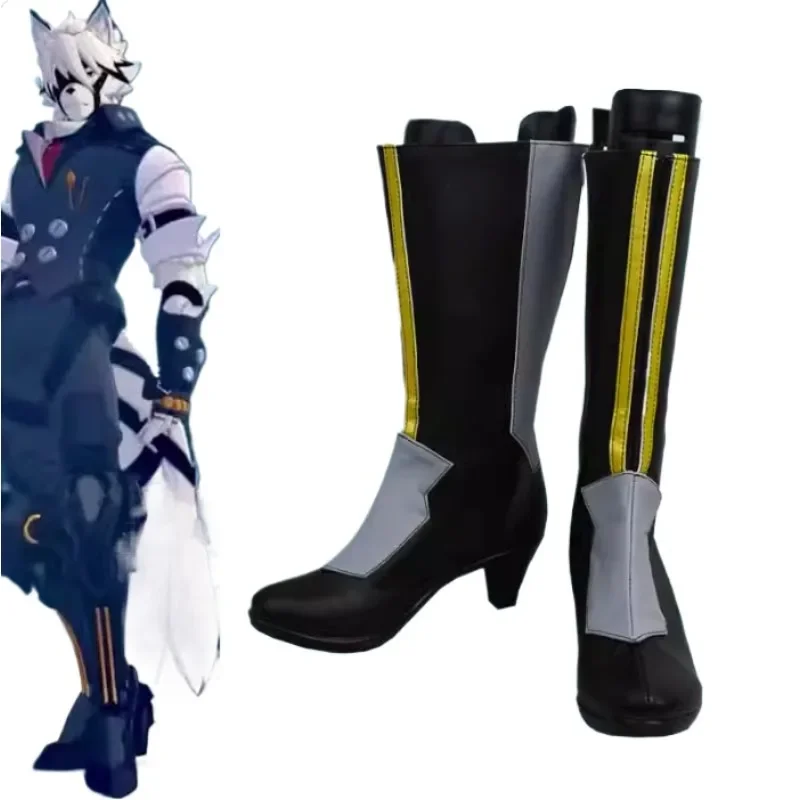 

Game Zenless Zone Zero Von Lycaon Cosplay Black Boots Halloween Party Man Gentleman Roleplay Cool Shoes Anime Comic Props