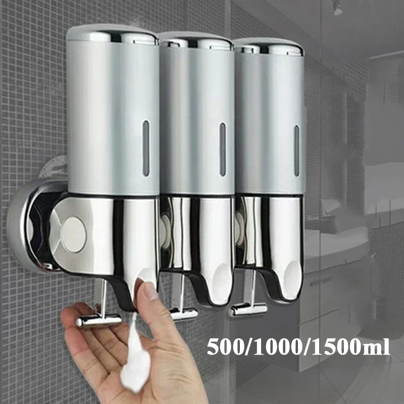 Wall Mount Manual Soap Dispenser, Shampoo Shower Gel, Washing Lotion, Hand Sanitizer for Kid, Family Hotel, Kitchen Storage Tool