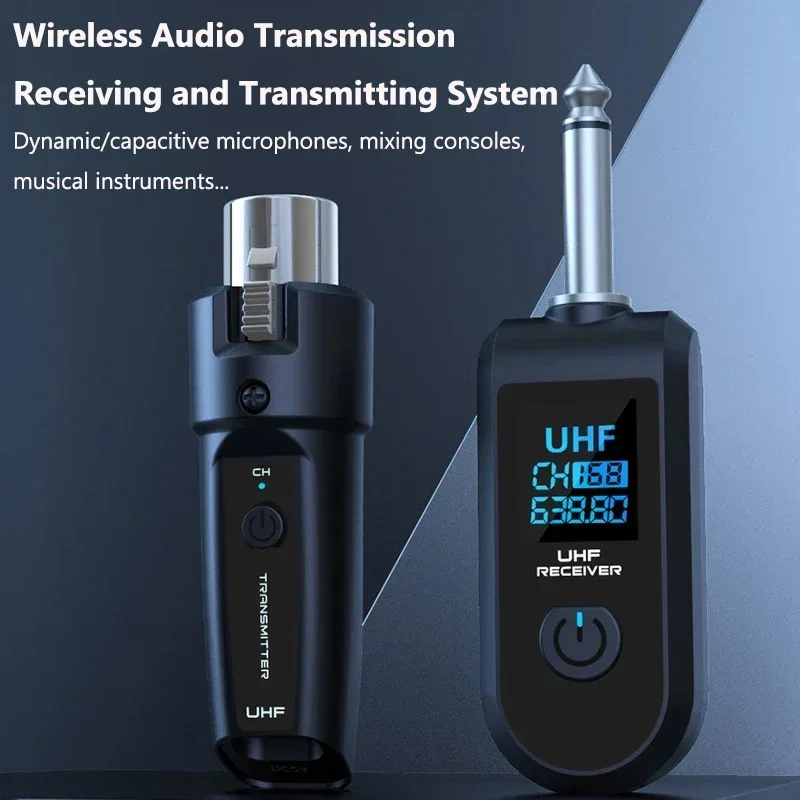 

UHF беспроводной микрофонный преобразователь XLR адаптерная система гитарный аудиомикшер микрофоны передатчик приемник для динамического микрофона