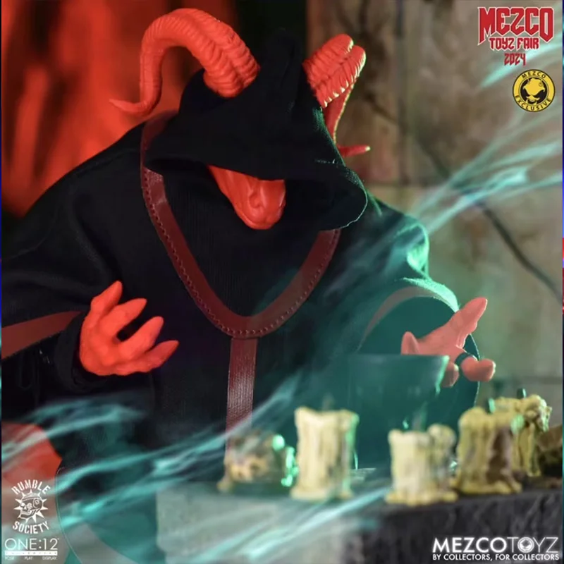 100% Original MEZCO TOYZ Bartholomew Vex Cult The Crimson Goat Edition In Stock Anime Action Collection Figures Model Toys