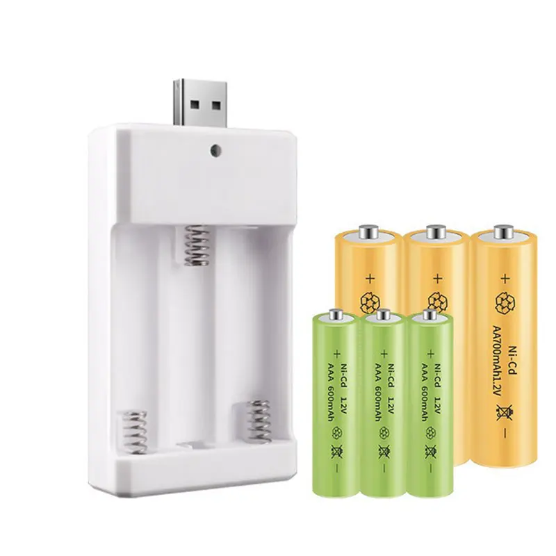 USB AA AAA Battery Charger Ni-MH/Ni-Cd rechargeable battery portable charger Lightweight universal battery charger