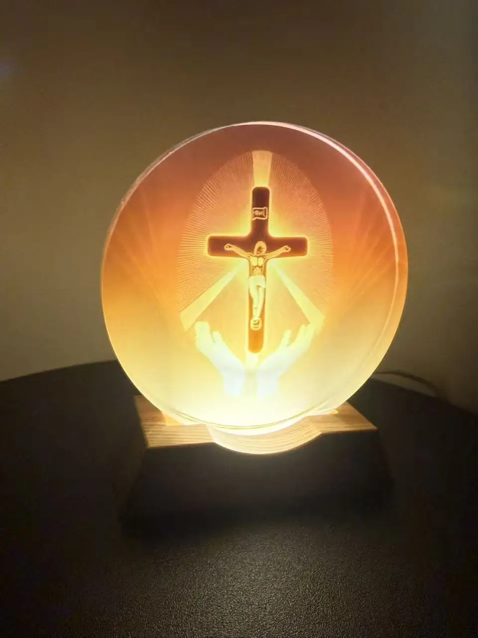 1pc Cross-shaped night light is suitable for Ramadan lovers, Mother's Day, Easter, New Year celebrations, bedroom table lamp, at