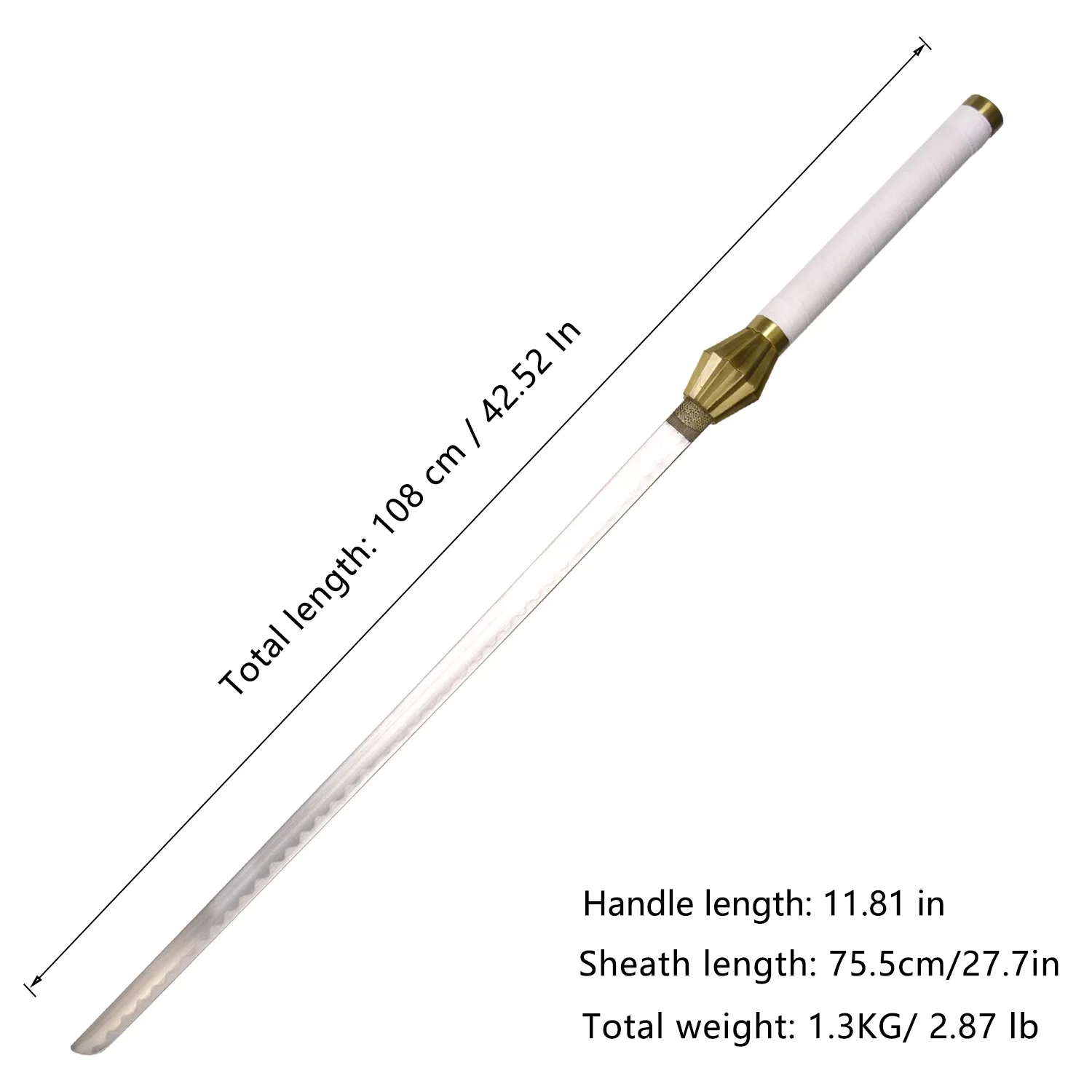 Vendita calda Anime Bleach Zaraki Kenpachi Zanpakuto Spada Katana Giocattolo Spada Per Cosplay Collezione Regalo 108 cm 1.3 kg