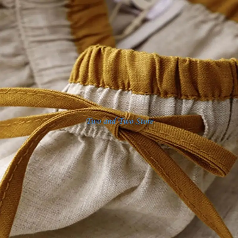 HX6F Elegant Cotton Linen Skirt Loose Cotton Linen Skirts with Elastic Waist