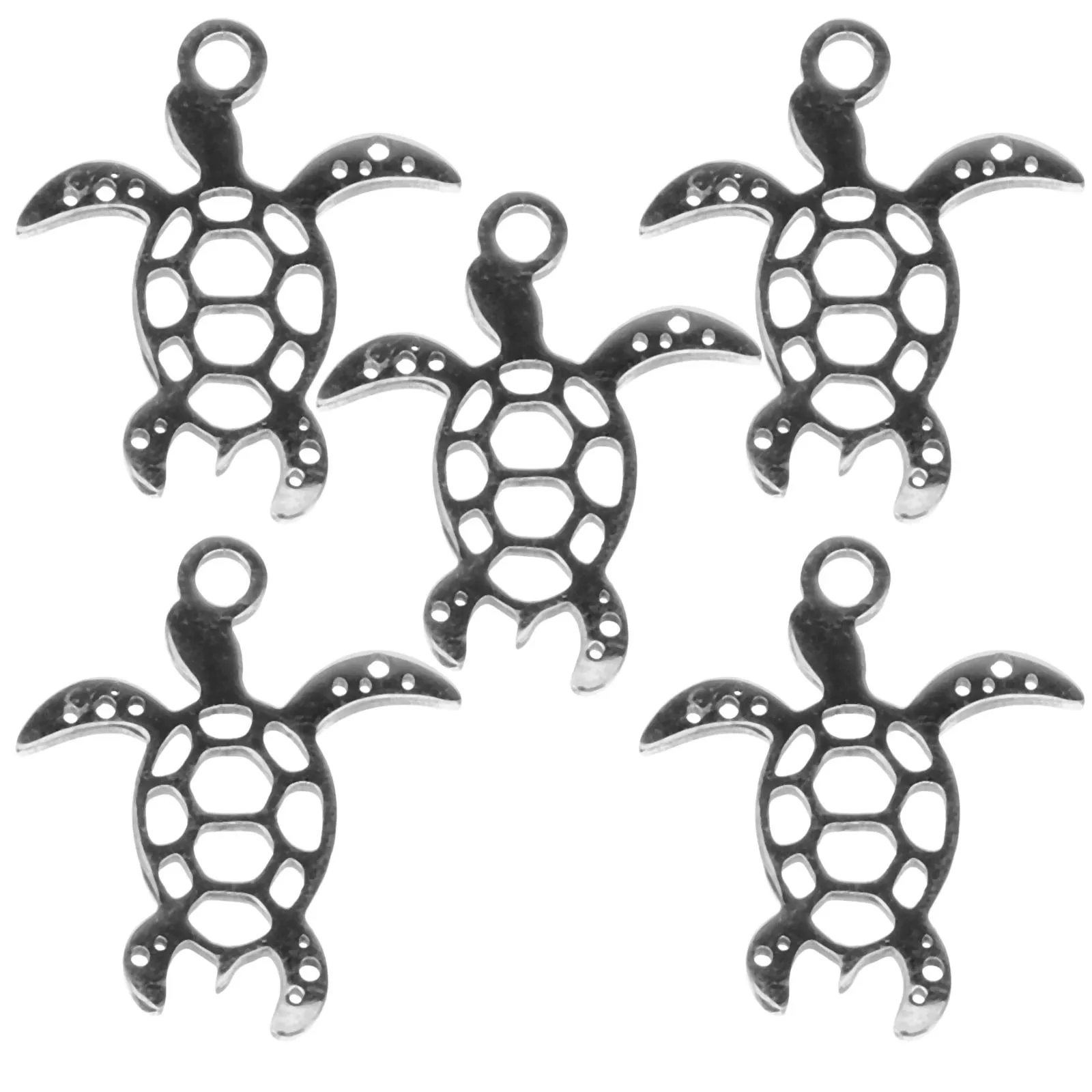 

5 шт., подвески в виде морской черепахи, полые подвески в виде черепахи из нержавеющей стали, ювелирные изделия, принадлежности для рукоделия, ожерелье, браслет, серьги, брелок