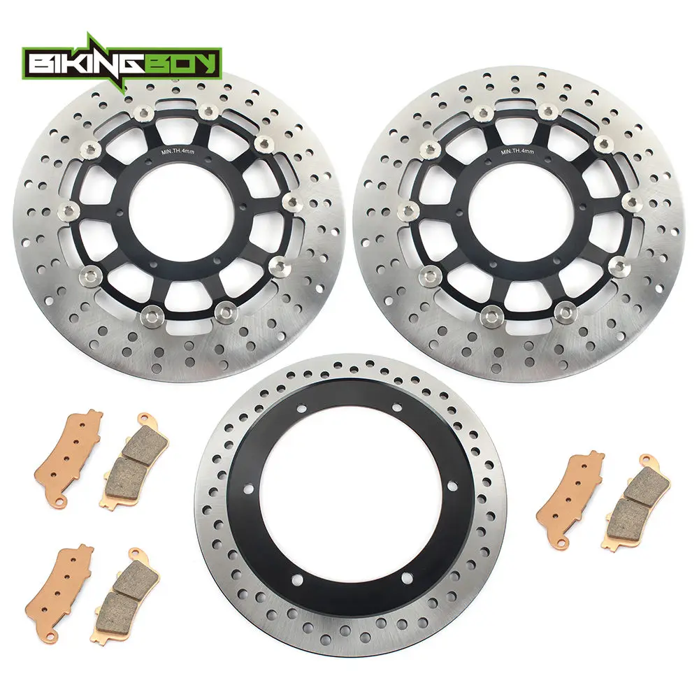 BIKINGBOY Front Rear Brake Discs Disks Rotors Pads For Honda VTX 1800 C R S 02 03 04 05 06 07 VTX1800 F N T 08 09 10 11 Full Set