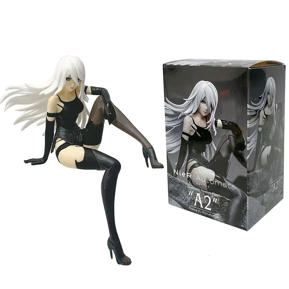 15CM Anime NieR:Automata Figure A2 Seated Instant Noodle Press Anime Model Toy Gift Collection Decorative Ornament PVC