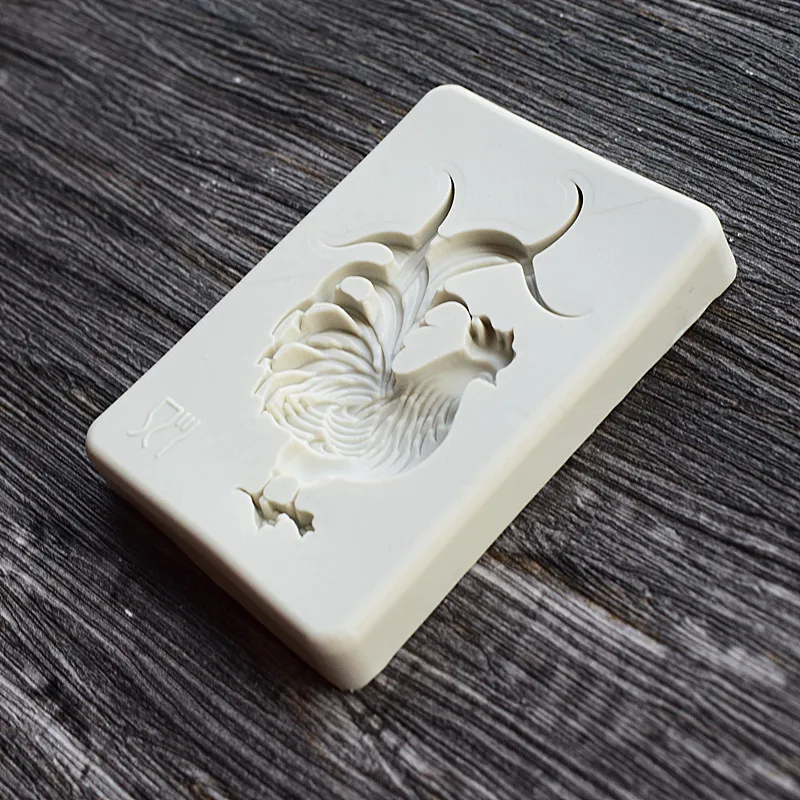 Cock Silicone Mold Chicken Fondant Molds Wax Resin Clay Candy Chocolate Gumpaste Mould Sugarcraft Cake Decorating M582