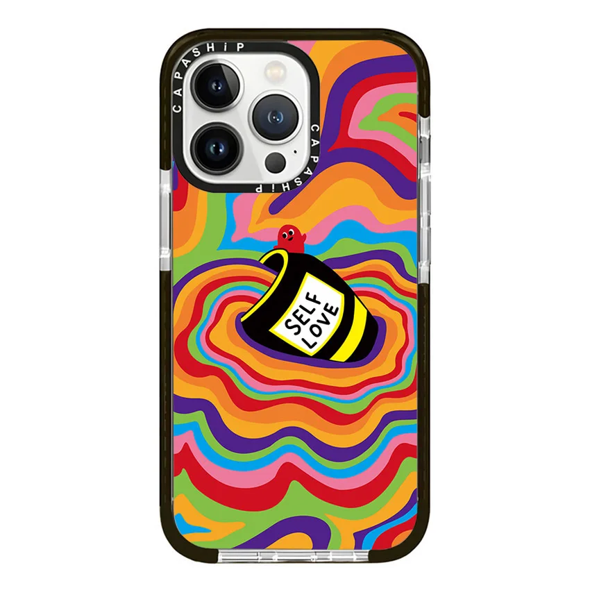 Rainbow Whirlpool Inspirational Quotes Case For iPhone 15 14 13 12 11 Pro X XS XR Max 7 8 Plus SE Soft TPU Shockproof Back Cover