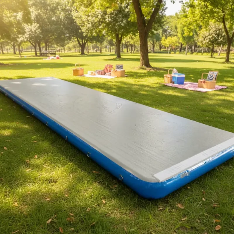 Thick Inflatable Gymnastics Air Cushion Professional Tumbling Floor Mat for Cheerleading Training Heavy Duty Gym Equipment