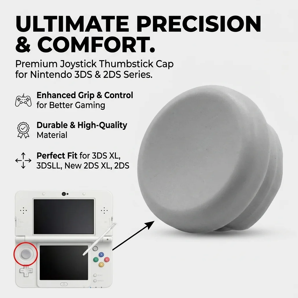 For 3DS Analog Joystick Circle Pad Caps 2Pcs, Replacement Thumbstick Mushroom Heads for Nintendo New 3DS XL 3DS LL 2DS view 2