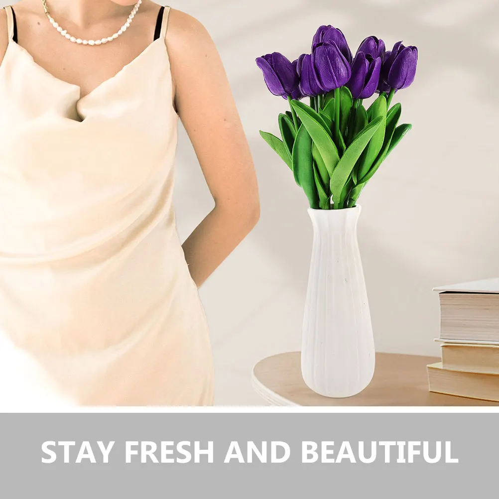 

8 Pcs Creative Ornaments Faux Flowers Artificial Tulips Fake Decor Pu Arrangement Bride Decoration