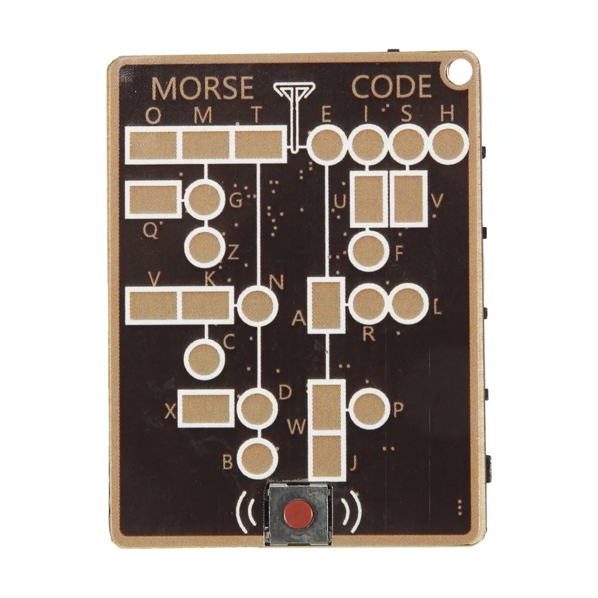 A74U Morse Code Karte Pro,Professional PCB Style with Interactive LEDs & Signal Buttons for Adult Morse Code Learning