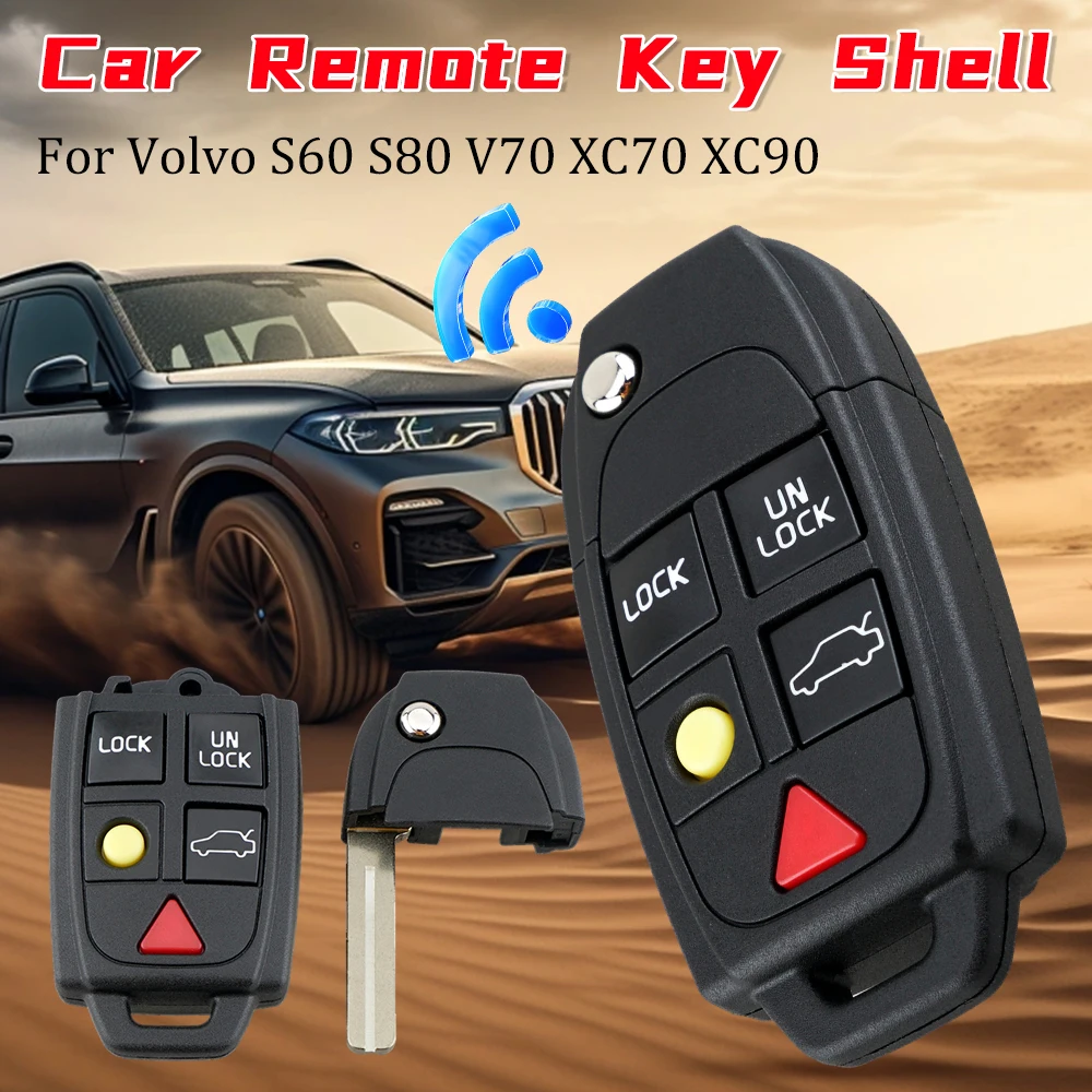

5-кнопочный силиконовый чехол для дистанционного ключа FOB для VOLVO S60 2000-2009/S80 1999-2006/V70 2000-2007 XC90 2002-2013