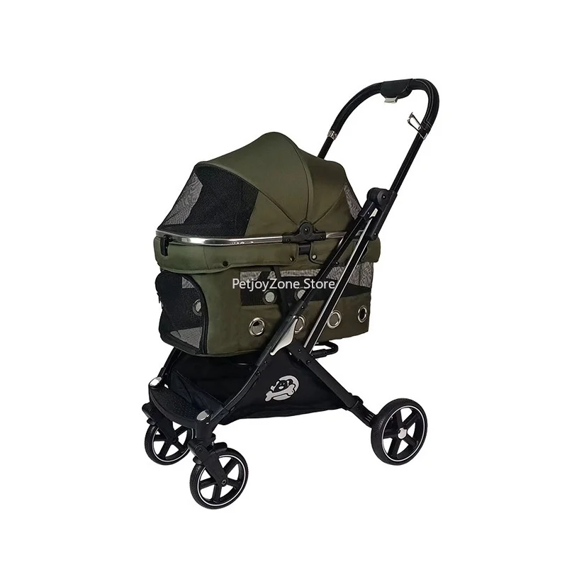 

Adjustable Comfortable Convenient Double Pet Stroller With Breathable Design Waterproof Foldable Featuring Fixed Deodorant Type