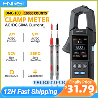 FNIRSI DMC-100 DC AC Current Clamp Meter 10000 Counts Digital Multimeter 600A Amperimetric Clamp USB Tester NCV Electrician Tool