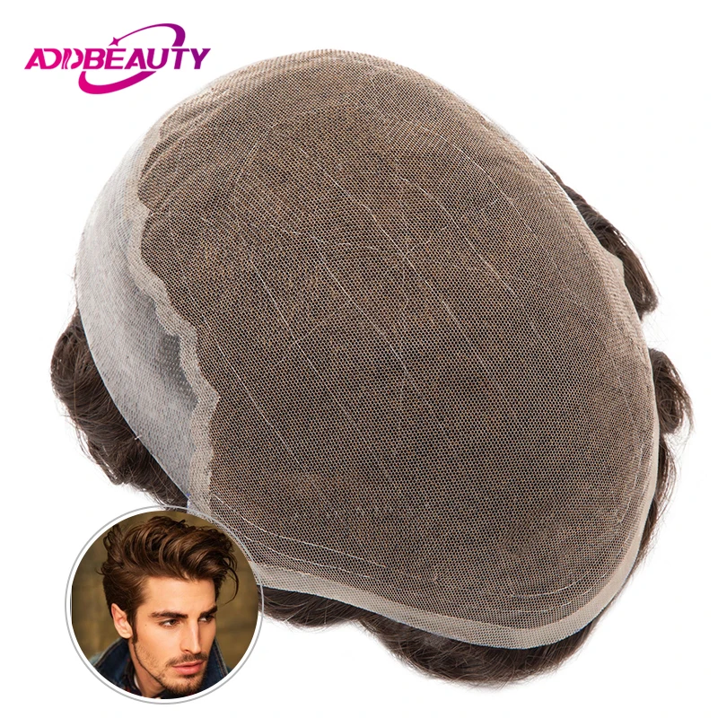 

Q6 Swiss Lace PU Toupee Human Hair Wig Men Toupee Indian Human Hair System Unit Hairpiece Men's Capillary Prothesis Natural Hair