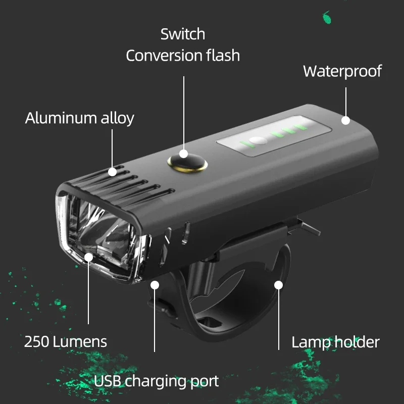 

Перезаряжаемая велосипедная фара ESLNF USB — 4 режима, простая в установке, сенсорная светодиодная лампа для улучшенной безопасности ночной езды на велосипеде