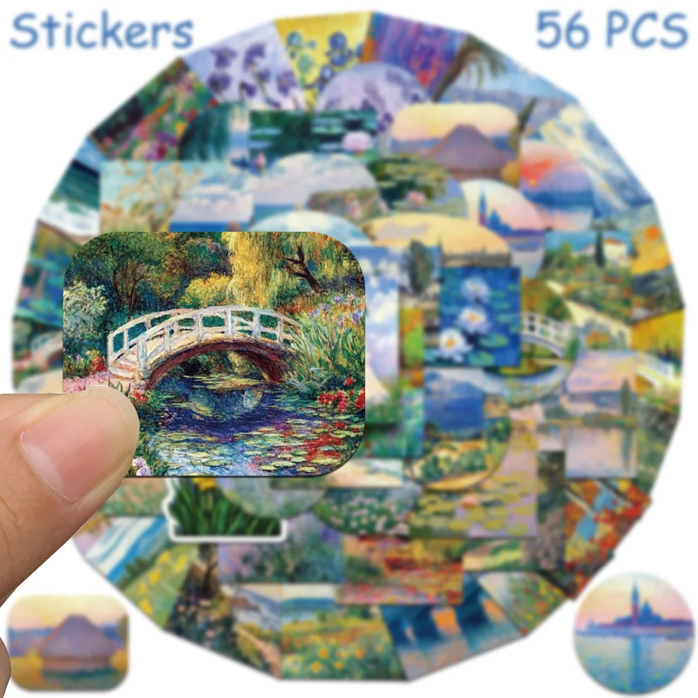 50 stücke Ölgemälde Aufkleber Aufkleber Für Laptop Notebook Gepäck Wand Kühlschrank DIY Graffiti Wasserdichte Aufkleber Kreative Geschenke – Detail 4