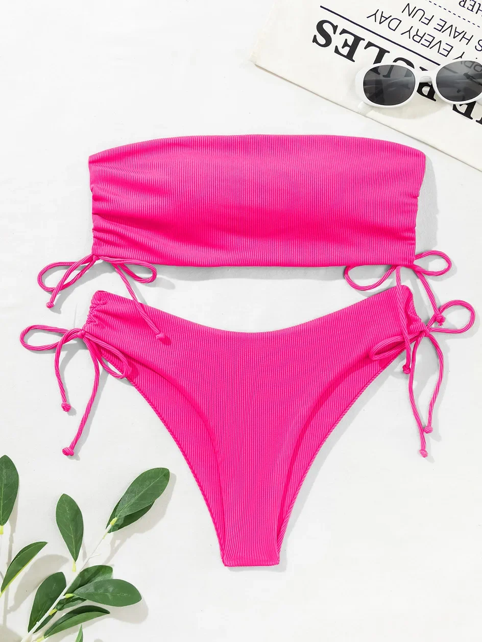 2025 novo estilo conjunto de biquíni almofada bandeau banho feminino maio biquinis tankini femme maiô mujer banador badpak monokini