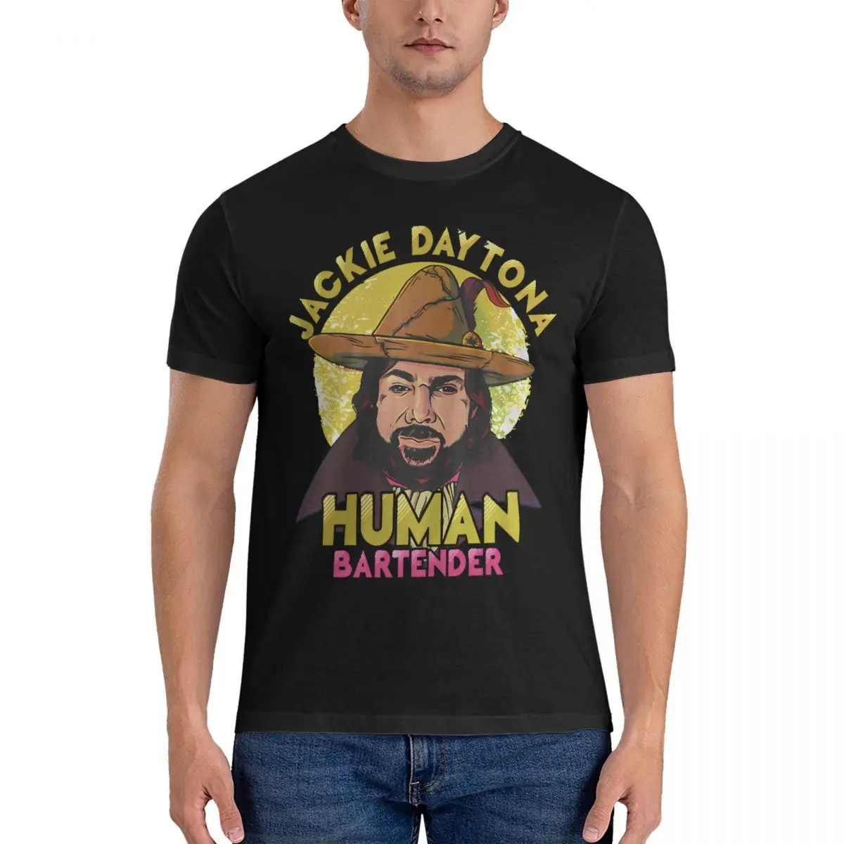 Human Bartender T Shirts Men Pure Cotton Novelty T-Shirts Round Neck Jackie Daytona Tee Shirt Short Sleeve Tops 4XL 5XL 6XL