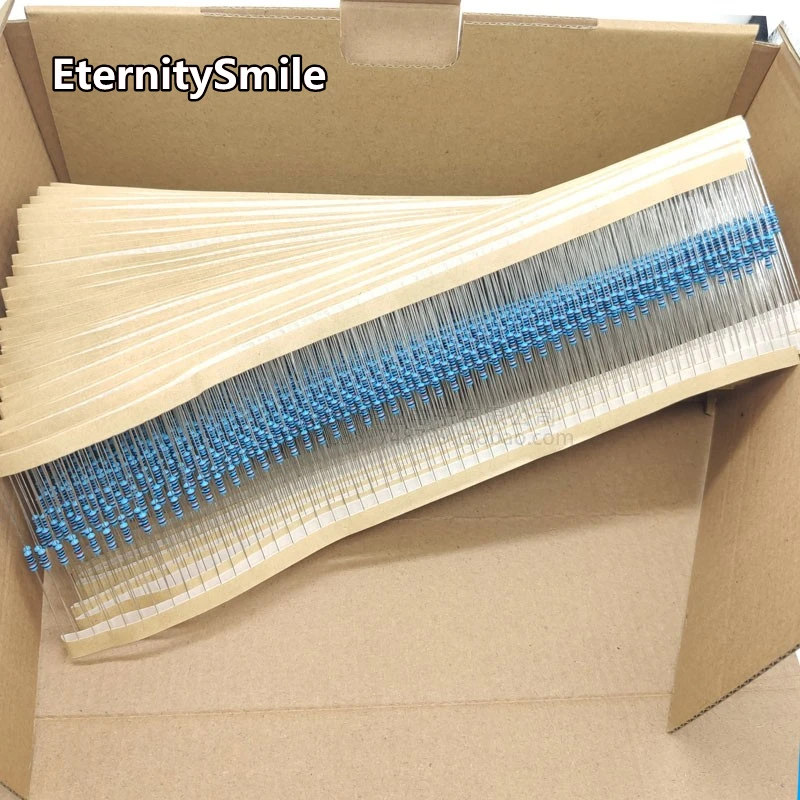 5000PCS 1/4W Resistance 1% 1Kohm~2M Metal Film Resistor Assorted Kit Set 1K 10K 22K 100K 100ohm 220ohm 1M 2.2M Resistors Pack