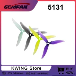 6Pairs GEMFAN 5 inch Propeller 5131.0 Fury 3 Blade FPV Propellers For FPV Racing Freestyle Drone Propeller 5131 Prop