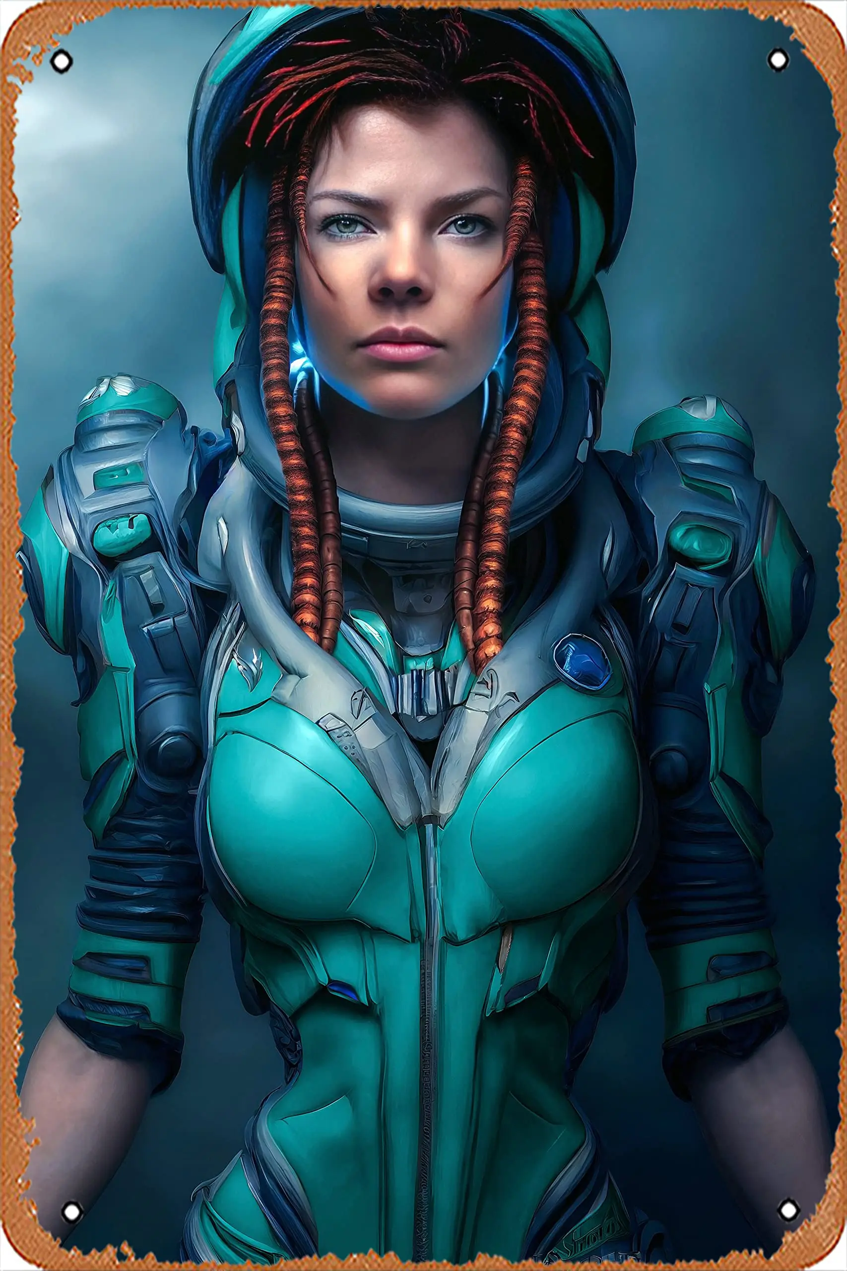 Muecddoa Sarah Kerrigan - Starcraft - Remastered People Military Concept Art 8x12 Inches - Vintage Metal Tin Sign for Home Bar P