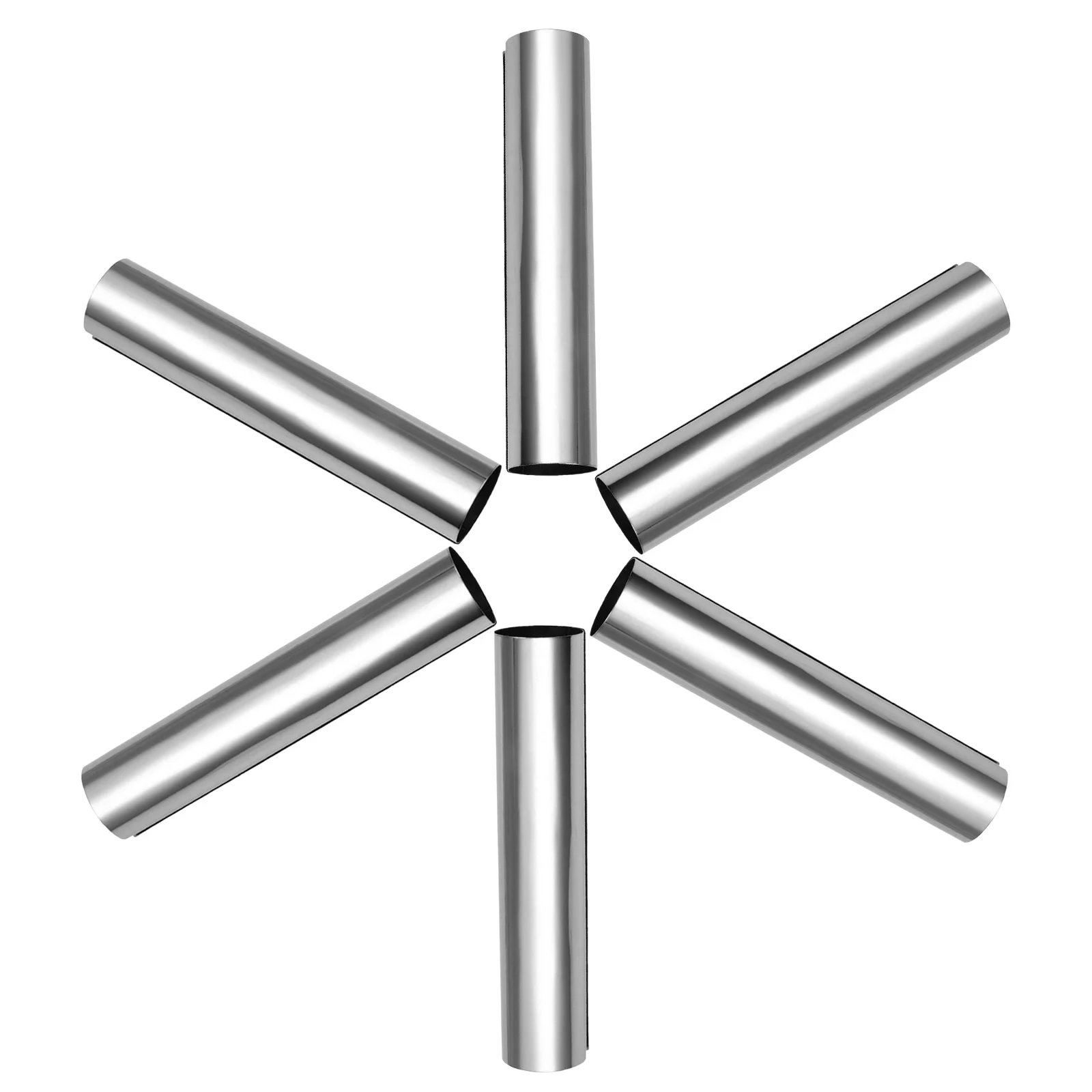 

6Pcs Stainless Steel Cannoli Maker Tubular Baking Molds Cylindrical Baking Tubes Reusable Pastry Cream Horn Tools