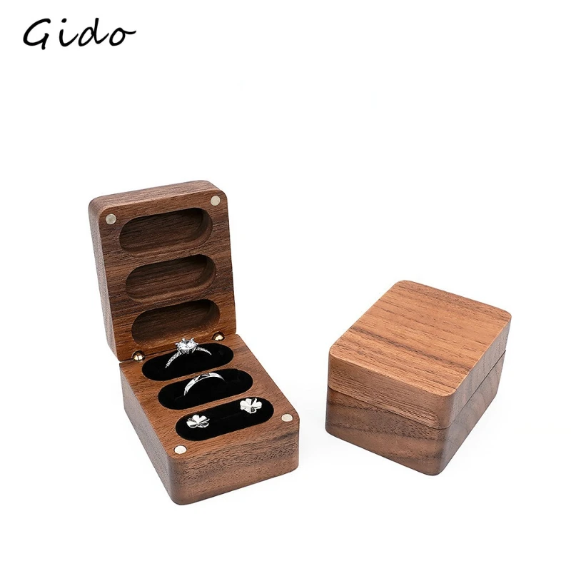 

Vintage Solid Wood Jewelry Box Stud Earrings Necklace High-grade Watch Hand Accessories Wooden Storage Box