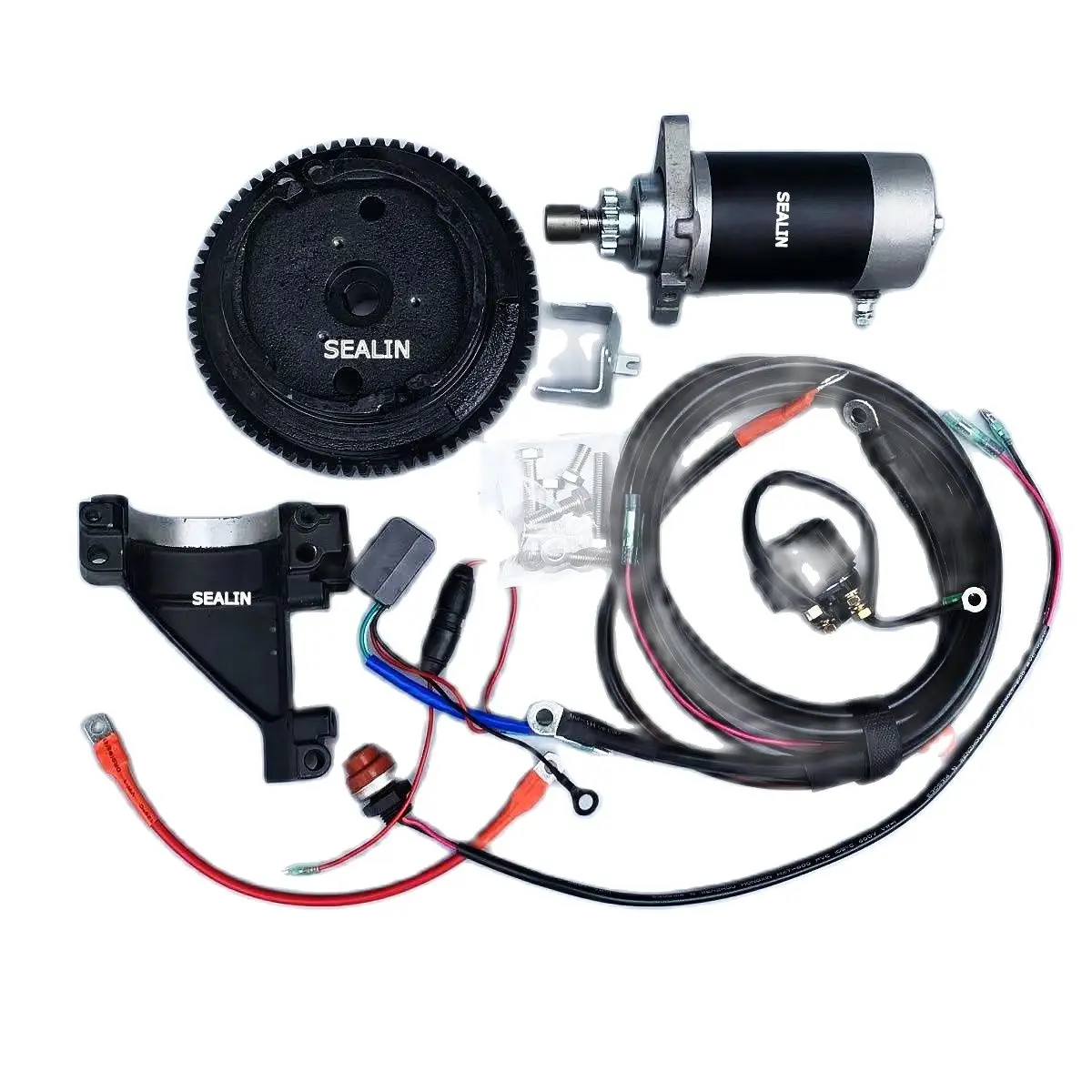 

Electric Start Kit for Yamaha Parsun Hidea 9.9hp 12hp 4 Stroke Outboard Motor Flywheel Starter